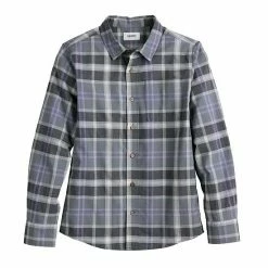 Boys 8-20 Sonoma Goods For Life® Plaid Button-Up Shirt In Regular & Husky Clean Plaid Orange -Sonoma Goods For Life shop unnamed file 2170