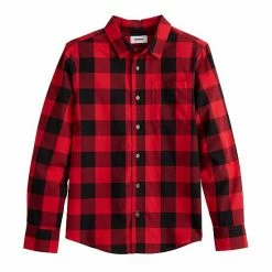 Boys 8-20 Sonoma Goods For Life® Plaid Button-Up Shirt In Regular & Husky Clean Plaid Orange -Sonoma Goods For Life shop unnamed file 2171