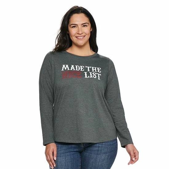 Plus Size Sonoma Goods For Life® Long Sleeve Holiday Graphic Tee Bright Spirits 13 Plus Size Sonoma Goods For Life® Long Sleeve Holiday Graphic Tee Bright Spirits - Image 11
