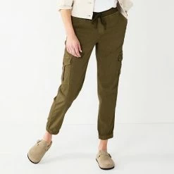 Women's Sonoma Goods For Life® Mid Rise Pull On Jogger Pants Khaki