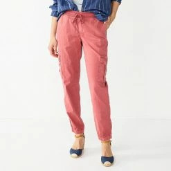 Women's Sonoma Goods For Life® Mid Rise Pull On Jogger Pants Khaki -Sonoma Goods For Life shop unnamed file 2234