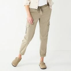 Women's Sonoma Goods For Life® Mid Rise Pull On Jogger Pants Khaki -Sonoma Goods For Life shop unnamed file 2237