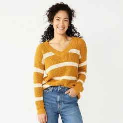 Women's Sonoma Goods For Life® Long Sleeve V-Neck Pullover Top Olive -Sonoma Goods For Life shop unnamed file 225