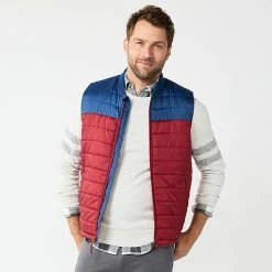 Men's Sonoma Goods For Life® Puffy Vest Green Beige Combo -Sonoma Goods For Life shop unnamed file 2300