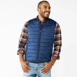 Men's Sonoma Goods For Life® Puffy Vest Green Beige Combo -Sonoma Goods For Life shop unnamed file 2301