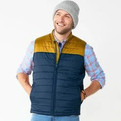 Men's Sonoma Goods For Life® Puffy Vest Green Beige Combo -Sonoma Goods For Life shop unnamed file 2302