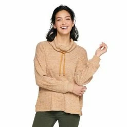 Women's Sonoma Goods For Life® Supersoft Waffle Cowlneck Top Sangria Pink