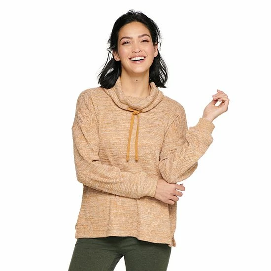 Women's Sonoma Goods For Life® Supersoft Waffle Cowlneck Top Sangria Pink 3 Women's Sonoma Goods For Life® Supersoft Waffle Cowlneck Top Sangria Pink