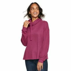 Women's Sonoma Goods For Life® Supersoft Waffle Cowlneck Top Sangria Pink 21 Women's Sonoma Goods For Life® Supersoft Waffle Cowlneck Top Sangria Pink -Sonoma Goods For Life shop unnamed file 2320