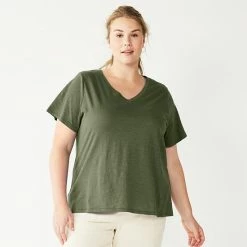 Plus Size Sonoma Goods For Life® Everyday V-Neck Tee Cobalt Blue -Sonoma Goods For Life shop unnamed file 2344