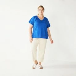 Plus Size Sonoma Goods For Life® Everyday V-Neck Tee Cobalt Blue -Sonoma Goods For Life shop unnamed file 2345