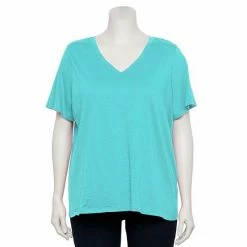 Plus Size Sonoma Goods For Life® Everyday V-Neck Tee Cobalt Blue -Sonoma Goods For Life shop unnamed file 2351
