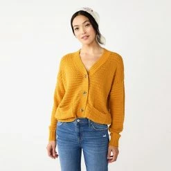 Women's Sonoma Goods For Life® Cropped Cardigan Gold -Sonoma Goods For Life shop unnamed file 2385
