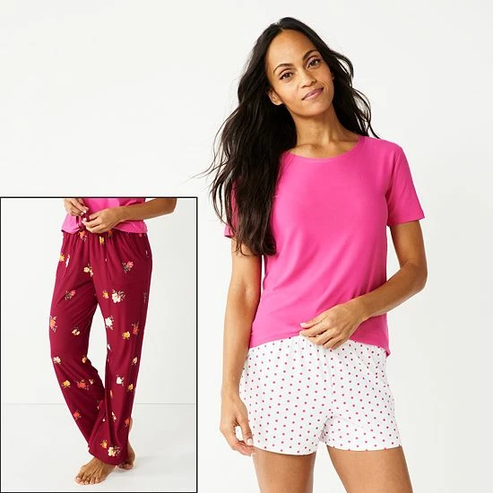 Women's Sonoma Goods For Life® 3-pc. Pajama Top, Pajama Pants & Pajama Shorts Sleep Set Blue Dots Tie Dye 9 Women's Sonoma Goods For Life® 3-pc. Pajama Top, Pajama Pants & Pajama Shorts Sleep Set Blue Dots Tie Dye - Image 7