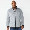Big & Tall Sonoma Goods For Life® Full-Zip Fleece Sweater Burgundy