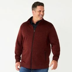 Big & Tall Sonoma Goods For Life® Full-Zip Fleece Sweater Burgundy -Sonoma Goods For Life shop unnamed file 2428