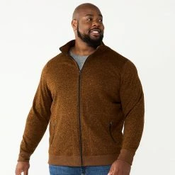 Big & Tall Sonoma Goods For Life® Full-Zip Fleece Sweater Burgundy -Sonoma Goods For Life shop unnamed file 2432