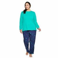 Plus Size Sonoma Goods For Life® Knit Top & Microfleece Pajama Pants Set Teal Floral -Sonoma Goods For Life shop unnamed file 2554