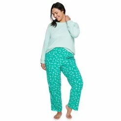 Plus Size Sonoma Goods For Life® Knit Top & Microfleece Pajama Pants Set Teal Floral -Sonoma Goods For Life shop unnamed file 2558