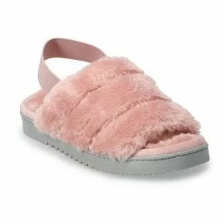 Women's Sonoma Goods For Life® Faux Fur Slide Slipper With Backstrap Sun Dried Tomato -Sonoma Goods For Life shop unnamed file 2572