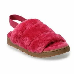 Women's Sonoma Goods For Life® Faux Fur Slide Slipper With Backstrap Sun Dried Tomato -Sonoma Goods For Life shop unnamed file 2573