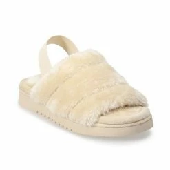 Women's Sonoma Goods For Life® Faux Fur Slide Slipper With Backstrap Sun Dried Tomato -Sonoma Goods For Life shop unnamed file 2575