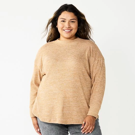 Plus Size Sonoma Goods For Life® Mockneck Waffle Top Chinook Forest 7 Plus Size Sonoma Goods For Life® Mockneck Waffle Top Chinook Forest - Image 5