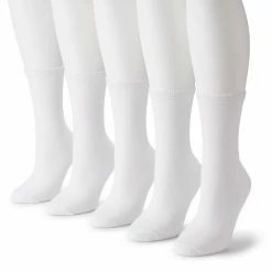 Women's Sonoma Goods For Life® 5 Pack Plain Knit Crew Socks White