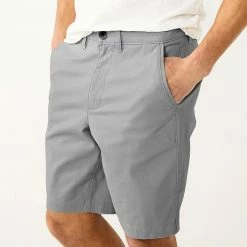 Men's Sonoma Goods For Life® 9-Inch Flexwear Flat-Front Shorts Gray