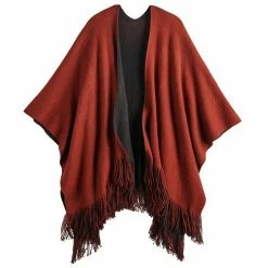 Women's Sonoma Goods For Life® Reversible Fringed Ruana Black Camel -Sonoma Goods For Life shop unnamed file 2781