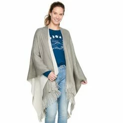 Women's Sonoma Goods For Life® Reversible Fringed Ruana Black Camel -Sonoma Goods For Life shop unnamed file 2784