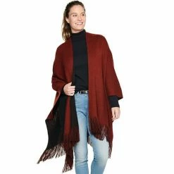 Women's Sonoma Goods For Life® Reversible Fringed Ruana Black Camel -Sonoma Goods For Life shop unnamed file 2785