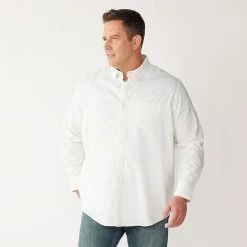 Big & Tall Sonoma Goods For Life® Perfect Length Button-Down Shirt Beige -Sonoma Goods For Life shop unnamed file 2794