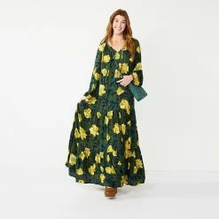 Women's Sonoma Goods For Life® Tiered Long Sleeve Maxi Dress Red Multi Floral -Sonoma Goods For Life shop unnamed file 2804