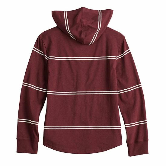 Boys 8-20 Sonoma Goods For Life® Supersoft Hooded Tee In Regular & Husky Simple Stripe Blue 4 Boys 8-20 Sonoma Goods For Life® Supersoft Hooded Tee In Regular & Husky Simple Stripe Blue - Image 2