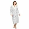 Petite Sonoma Goods For Life® Plush Long Robe Gray Leopard
