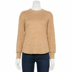 Petite Sonoma Goods For Life® Mockneck Waffle Top Captivate Gray
