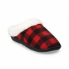 Women's Sonoma Goods For Life® Faux Fur Buffalo Plaid Clog Slippers Black Ivory Plaid