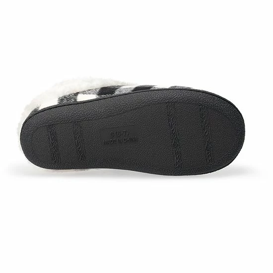 Women's Sonoma Goods For Life® Faux Fur Buffalo Plaid Clog Slippers Black Ivory Plaid 6 Women's Sonoma Goods For Life® Faux Fur Buffalo Plaid Clog Slippers Black Ivory Plaid - Image 4