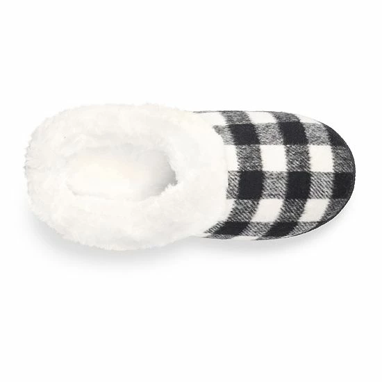 Women's Sonoma Goods For Life® Faux Fur Buffalo Plaid Clog Slippers Black Ivory Plaid 7 Women's Sonoma Goods For Life® Faux Fur Buffalo Plaid Clog Slippers Black Ivory Plaid - Image 5