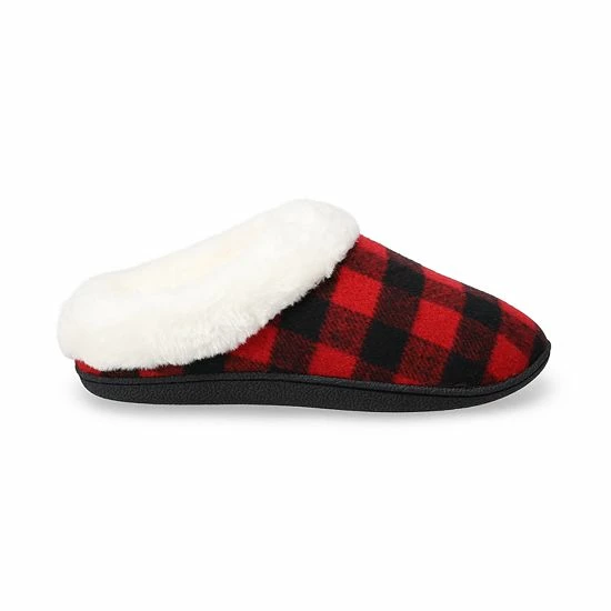 Women's Sonoma Goods For Life® Faux Fur Buffalo Plaid Clog Slippers Black Ivory Plaid 8 Women's Sonoma Goods For Life® Faux Fur Buffalo Plaid Clog Slippers Black Ivory Plaid - Image 6