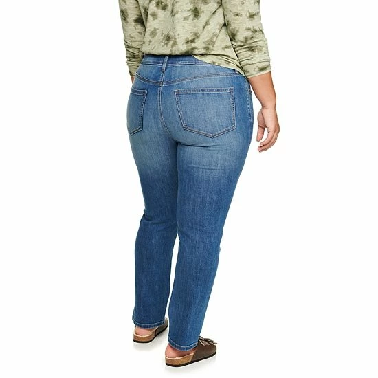 Plus Size Sonoma Goods For Life® Premium Mid-Rise Curvy Straight-Leg Jeans Fauna 4 Plus Size Sonoma Goods For Life® Premium Mid-Rise Curvy Straight-Leg Jeans Fauna - Image 2