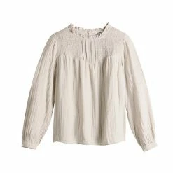 Women's Sonoma Goods For Life® Smocked Ruffled Neck Top Gray Floral Diamond -Sonoma Goods For Life shop unnamed file 3027