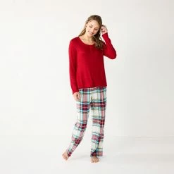Women's Sonoma Goods For Life® Flannel Pajama Pants & Pajama Top Sleep Set Red Buffalo -Sonoma Goods For Life shop unnamed file 303