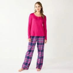 Women's Sonoma Goods For Life® Flannel Pajama Pants & Pajama Top Sleep Set Red Buffalo -Sonoma Goods For Life shop unnamed file 304