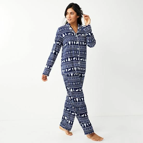 Women's Sonoma Goods For Life® Velour Long Sleeve Pajama Shirt & Pajama Pants Sleep Set Red Embossed Heart 9 Women's Sonoma Goods For Life® Velour Long Sleeve Pajama Shirt & Pajama Pants Sleep Set Red Embossed Heart - Image 7