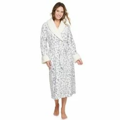 Women's Sonoma Goods For Life® Plush Long Robe Cream Polar Bears