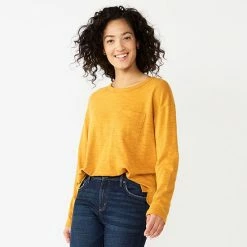 Women's Sonoma Goods For Life® Long Sleeve Pocket Tee Plum Wine -Sonoma Goods For Life shop unnamed file 3114