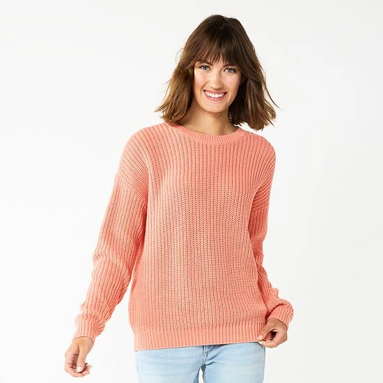 Petite Sonoma Goods For Life® Drop Shoulder Pullover Sweater Coral 8 Petite Sonoma Goods For Life® Drop Shoulder Pullover Sweater Coral - Image 6