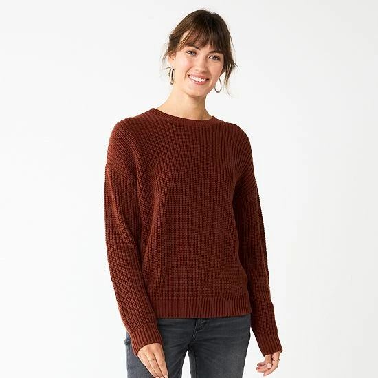 Petite Sonoma Goods For Life® Drop Shoulder Pullover Sweater Coral 9 Petite Sonoma Goods For Life® Drop Shoulder Pullover Sweater Coral - Image 7